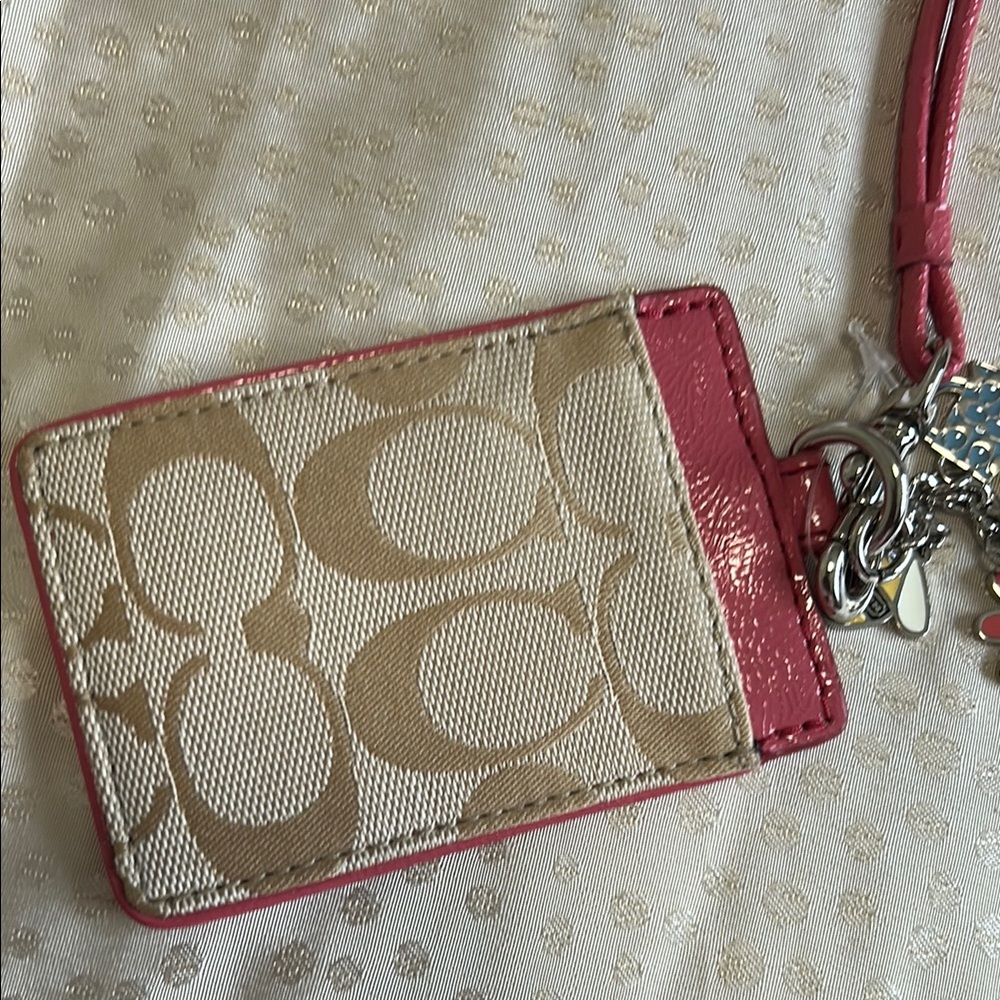 Coach Tan and Pink Key & Card Holder - Picture 4 of 5